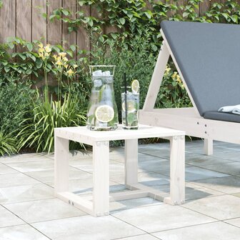 Tuinbijzettafel 40x38x28,5 cm massief grenenhout wit 1