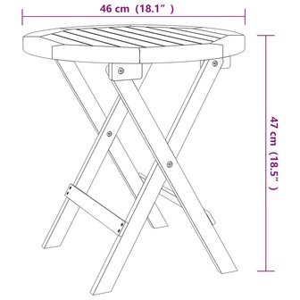 Bistrotafel &Oslash;46x47 cm massief acaciahout 6