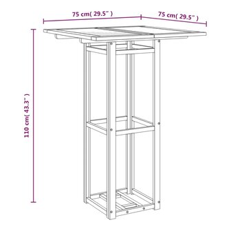 Bistrotafel 75x75x110 cm massief acaciahout 8