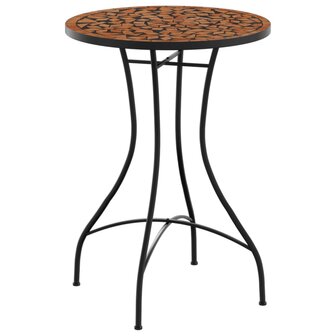 Bistrotafel moza&iuml;ek &Oslash;50x70 cm keramiek terracottakleurig 2