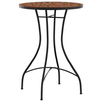Bistrotafel moza&iuml;ek &Oslash;50x70 cm keramiek terracottakleurig 4