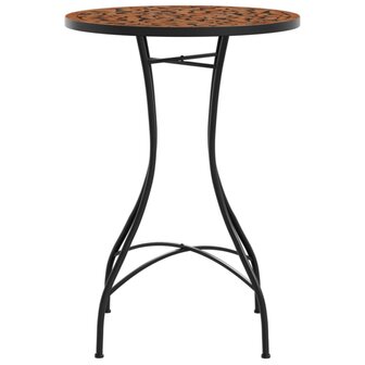 Bistrotafel moza&iuml;ek &Oslash;50x70 cm keramiek terracottakleurig 5