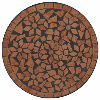 Bistrotafel moza&iuml;ek &Oslash;50x70 cm keramiek terracottakleurig 6