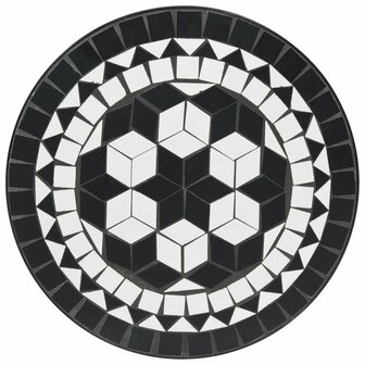 Bistrotafel moza&iuml;ek &Oslash;50x70 cm keramiek zwart en wit 6