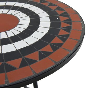 Bistrotafel moza&iuml;ek &Oslash;50x70 cm keramiek terracottakleurig en wit 7
