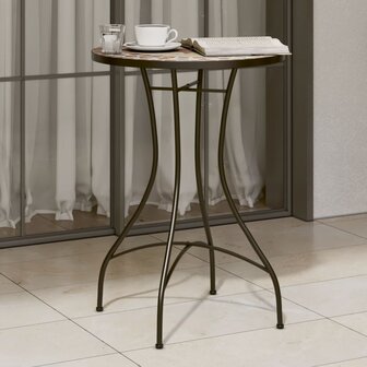 Bistrotafel moza&iuml;ek &Oslash;50x70 cm keramiek terracottakleurig en wit 1