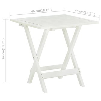Bistrotafel 46x46x47 cm massief acaciahout wit 8
