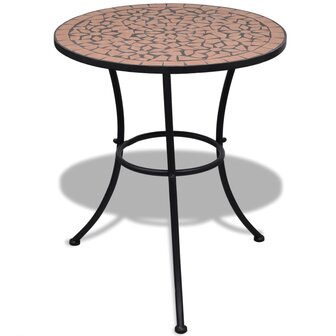 Bistrotafel 60 cm moza&iuml;ek terracottakleurig 1
