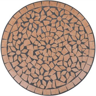 Bistrotafel 60 cm moza&iuml;ek terracottakleurig 3