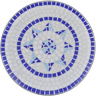 Bistrotafel 60 cm moza&iuml;ek blauw en wit 3