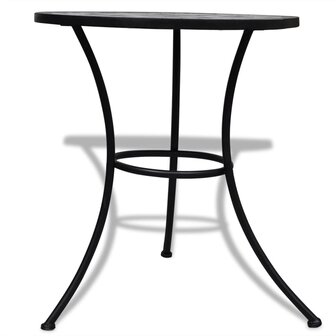 Bistrotafel 60 cm moza&iuml;ek zwart en wit 3