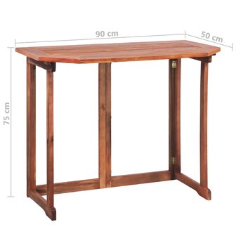 Bistrotafel 90x50x75 cm massief acaciahout 8