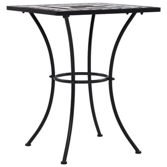 Bistrotafel moza&iuml;ek 60 cm keramiek zwart en wit 2