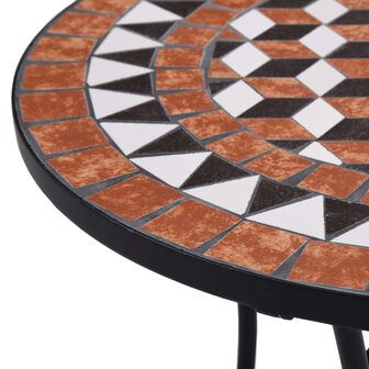 Bistrotafel moza&iuml;ek 60 cm keramiek bruin 4