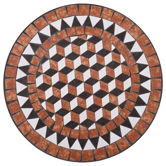 Bistrotafel moza&iuml;ek 60 cm keramiek bruin 5
