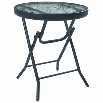 Bistrotafel 40x46 cm staal en glas zwart 1