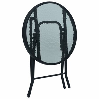 Bistrotafel 40x46 cm staal en glas zwart 4