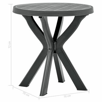 Bistrotafel &Oslash;70 cm kunststof antraciet 5