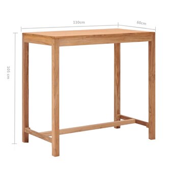 Tuinbartafel 110x60x105 cm massief teakhout 6