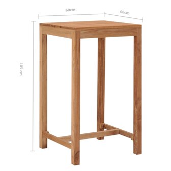 Tuinbartafel 60x60x105 cm massief teakhout 6