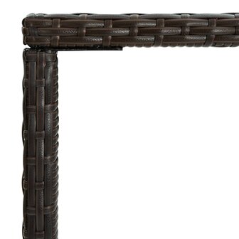Tuinbartafel 70x70x110 cm poly rattan en glas bruin 4