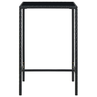 Tuinbartafel 70x70x110 cm poly rattan en glas bruin 2