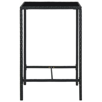 Tuinbartafel 70x70x110 cm poly rattan en glas bruin 3