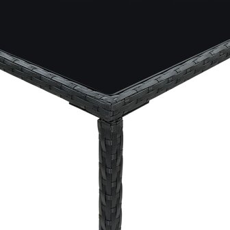 Tuinbartafel 70x70x110 cm poly rattan en glas bruin 5