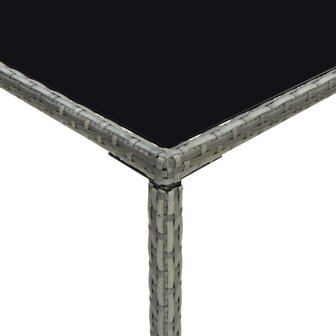 Tuinbartafel 70x70x110 cm poly rattan en glas grijs 5