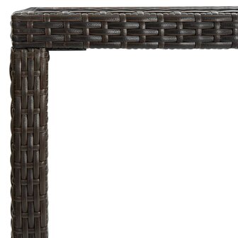 Tuinbartafel 130x60x110 cm poly rattan en glas bruin 4