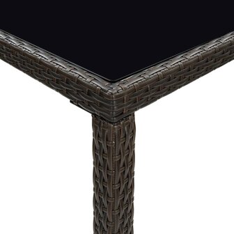 Tuinbartafel 130x60x110 cm poly rattan en glas bruin 5