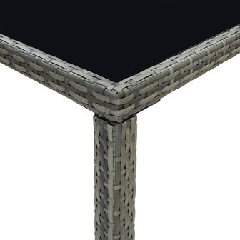 Tuinbartafel 130x60x110 cm poly rattan en glas grijs 5