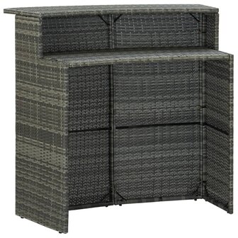 Tuinbartafel 120x55x110 cm poly rattan grijs 2