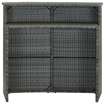 Tuinbartafel 120x55x110 cm poly rattan grijs 3