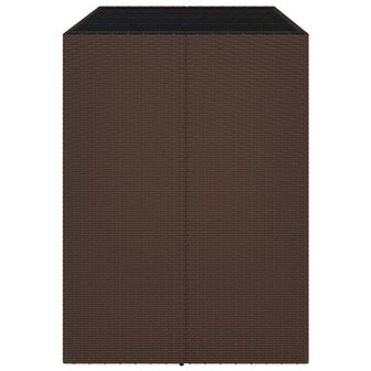 Bartafel met glazen blad 145x80x110 cm poly rattan bruin 4
