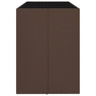 Bartafel met glazen blad 185x80x110 cm poly rattan bruin 4