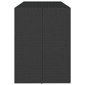 Bartafel met glazen blad 185x80x110 cm poly rattan zwart 4