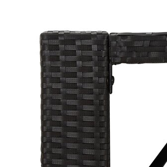 Bartafel met glazen blad 185x80x110 cm poly rattan zwart 5