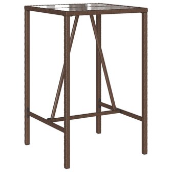 Tuinbartafel 70x70x110 cm poly rattan bruin 2