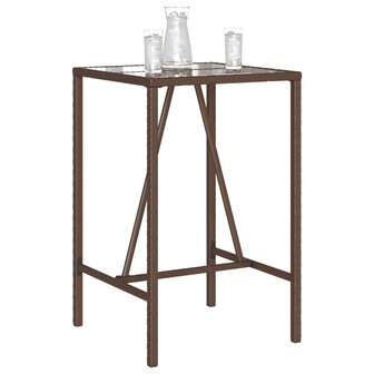Tuinbartafel 70x70x110 cm poly rattan bruin 4