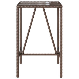 Tuinbartafel 70x70x110 cm poly rattan bruin 5