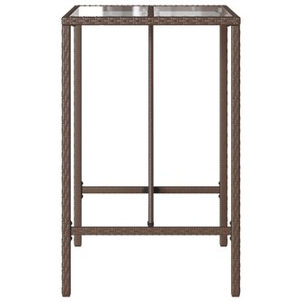 Tuinbartafel 70x70x110 cm poly rattan bruin 6