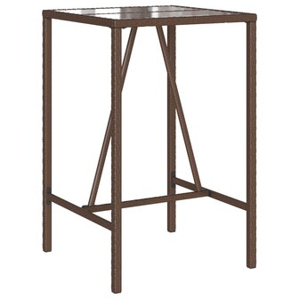 Tuinbartafel 70x70x110 cm poly rattan bruin 7