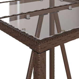 Tuinbartafel 70x70x110 cm poly rattan bruin 9