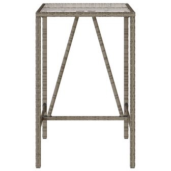 Tuinbartafel 70x70x110 cm poly rattan grijs 5