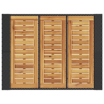 Tuinbartafel acaciahouten blad 105x80x110 cm poly rattan zwart 8