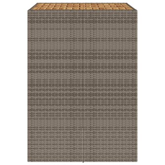 Tuinbartafel acaciahouten blad 105x80x110 cm poly rattan grijs 6