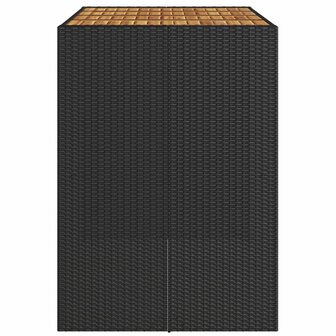 Tuinbartafel acaciahouten blad 145x80x110 cm poly rattan zwart 6