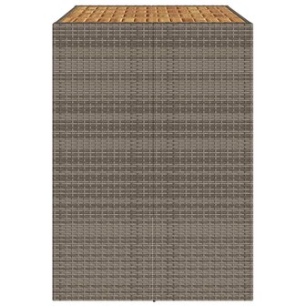Tuinbartafel acaciahouten blad 145x80x110 cm poly rattan grijs 6