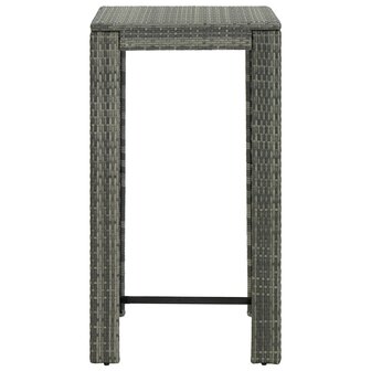 Tuinbartafel 60,5x60,5x110,5 cm poly rattan grijs 2